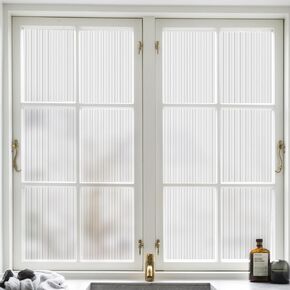 Glass Window Film Decorative Window Privacy Film 17.7x118 Inch Frosted Glass Window Film for Door Home Non Adhesive Shower Window Sticker Privacy UV Blocking Vinyl Removable Cover for Bathroom House