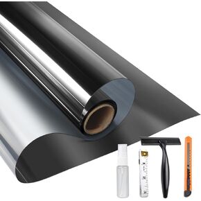 Kespen One Way Window Window Film ، Heat Heat Sun Sun Flocking Blocking Loft Flocking ، انظر Out Out في (خفيفة خارج Strong من Inside) لأفلام Home Door ، 17.3 بوصة × 78 بوصة ، سوداء سوداء