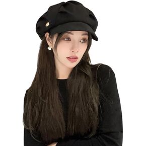 Women Fashion Pleated Cloud Beret Hats Vintage Octagonal Peaked Caps Newsboy Painter Artist Hats