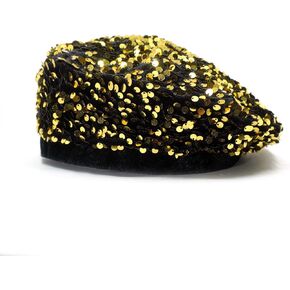 Bling Beret Hats for Women Color Paris Artist Cap Fashionable Ladies Sparkle Shining French Style Beanie Beret (Yellow)