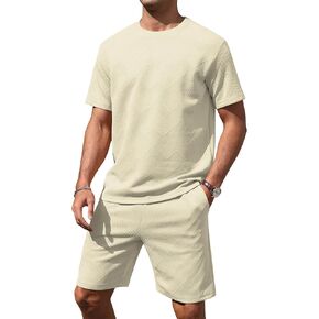 Aiyino Men's T-Shirt and Shorts Set 2 Piece Outfits Crewneck Summer Short Sleeve Casual Track Suits for Men