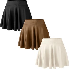 3 Pack Women Pleated Tennis Skirts with Pockets Shorts High Waisted Mini Skater Skirts for Workout Running