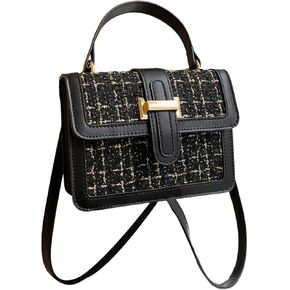 Sweatyrocks المرأة المنقوقة تويد الساتش المحافظ أعلى مقبض محذوطي حقائب اليد crossbody