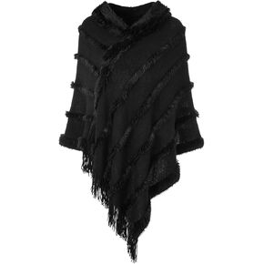 Ferand Ponchos للنساء ، شال محبك غامض مع سترة المعطف المريحة والمريحة والخريف لفصل الشتاء in Kuwait