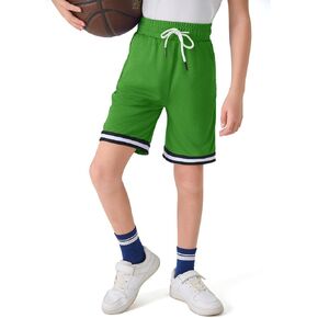 Haloumoning Boys Athletic Basketball Shorts Kids Mesh Active Quick Dry Shorts with Pockets 5-14 Years