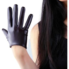 DooWay Short Leather Gloves Women Soft PU Fancy Tea Party Cocktail Costume Dress Up Accessorty