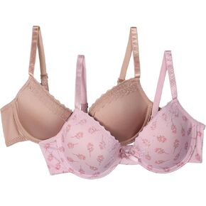 TAHARI Girls' 2-Pack Structured Wire Bras