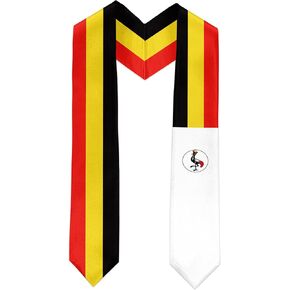 Uganda Flag Graduation Sash Satin Scarf 72" Stole for Abroad Student International Study Class
