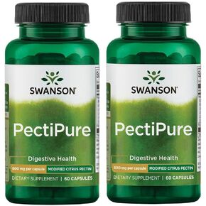Swanson PectiPure Modified Citrus Pectin-Supports Digestive Health and Cellular Health-Delivers Minimum of 82% Galacturonic Acid-Natural Wellness Supplement (60 Capsules, 600mg Each) (2 Pack)