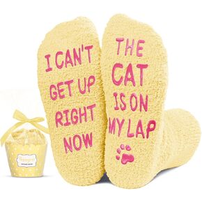 Funny Fuzzy Cat Socks for Girls Boys - Novelty Cat Gifts for Kids Aged 7-9 Years