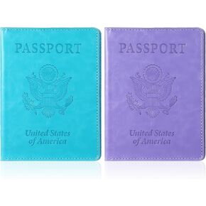 2 Pack Passport Holder for Travel, Waterproof Passport Wallet Case Travel Must Haves Accessories Passport Book Holders Travels Essentials for Women and Men