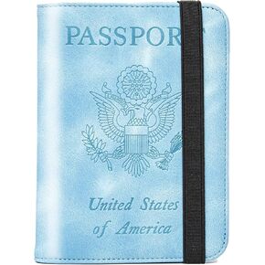 Passport Holder for travel - Cover Wallet -Travel Essentials RFID Blocking Travel Accessories for Women Men (navy blue)