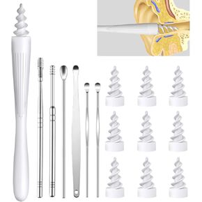 Ear Wax Removal Tool, 2025 Q-Grips Ear Wax Removal Reusable and Washable Replacement Soft Silicone Tips for Cleaner Earwax, Ear Wax Removal Kit Contains 7 Types of Ear Cleaner Tools