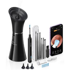 Ear Wax Removal Kit with Camera – Ear Cleaner Tool for Safe & Effective Ear Care – Includes Ear Camera for Visual Inspection & Gentle Ear Irrigation System – Complete Ear Cleaning Solution
