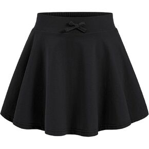 BOOPH Girls Skirts Kids Casual Mini Skorts Toddler Athletic Uniform Skirts with Pockets Black 7-8 Years
