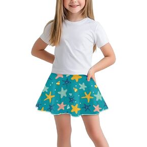 Girls Tennis Skirt with Pockets Athletic High Waisted Golf Skorts with Built in Shorts 5-14 Y