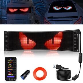 Devil Eyes Light للسيارة ، 15 "X4" قابلة للتمرير مرنة مرنة علامة السيارة ، LED ملونة عرض الشاشة لينة ، ترقية عيون الشيطان المخصصة للزجاج الأمامي ، المتجر