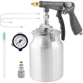 Undercoating Spray Gun with 1000ml Suction Feed Cup, 2 Wands - 360° & Straight Spray Hoses, Undercoat Gun for Truck Bed Liner Coating, Rubberized Undercoat, Rust Proofing