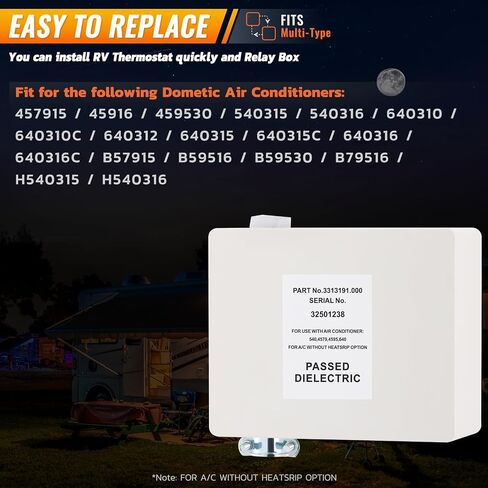 RV Air Conditioner Thermostat Kit - Compatible with 540, 4579, 4595, 640 Series - Black Wall Thermostat & Control Box in Saudi Arabia