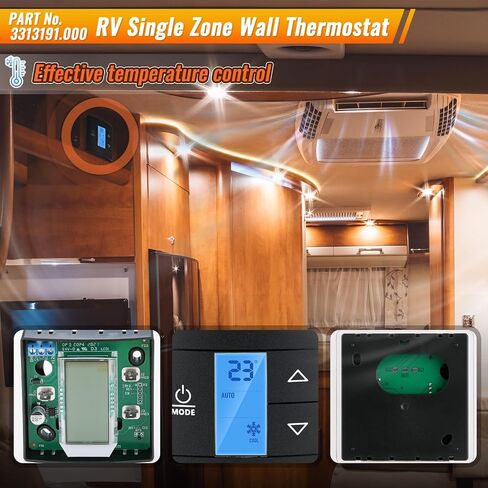 RV Air Conditioner Thermostat Kit - Compatible with 540, 4579, 4595, 640 Series - Black Wall Thermostat & Control Box in Saudi Arabia