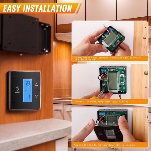 RV Air Conditioner Thermostat Kit - Compatible with 540, 4579, 4595, 640 Series - Black Wall Thermostat & Control Box in Saudi Arabia