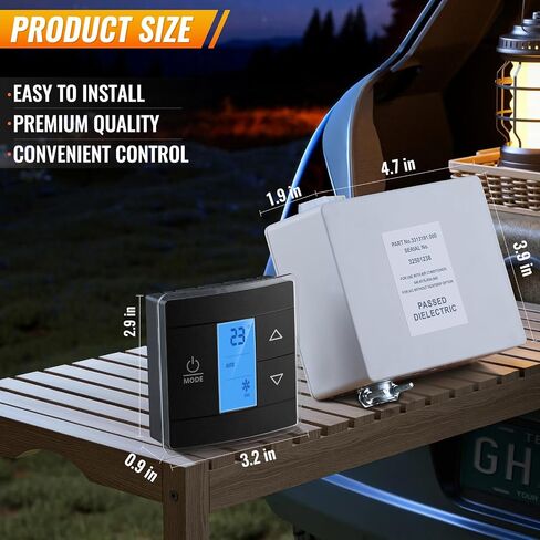 RV Air Conditioner Thermostat Kit - Compatible with 540, 4579, 4595, 640 Series - Black Wall Thermostat & Control Box in Saudi Arabia