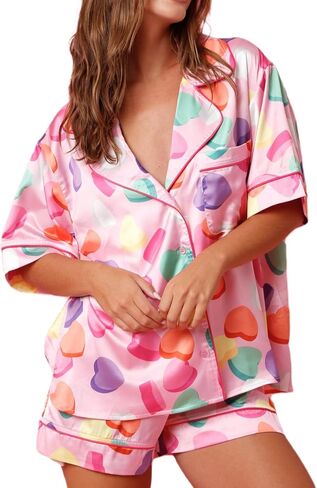 رعاة البقر الحذاء بيجامات للنساء y2k 2 قطعة القوس القوس preppy pjs coquette القمصان قصيرة الأكمام in Saudi Arabia