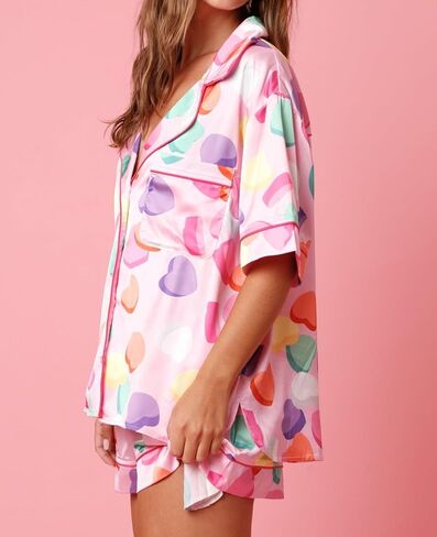 رعاة البقر الحذاء بيجامات للنساء y2k 2 قطعة القوس القوس preppy pjs coquette القمصان قصيرة الأكمام in Saudi Arabia