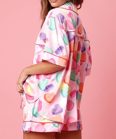 رعاة البقر الحذاء بيجامات للنساء y2k 2 قطعة القوس القوس preppy pjs coquette القمصان قصيرة الأكمام in Saudi Arabia