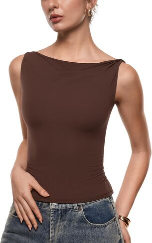 INLYRIC Women's Inbarely Soft Off The Shoulder Tops Versatile Going Out Trendy Shirts Y2K Spring Summer Outfits in Saudi Arabia