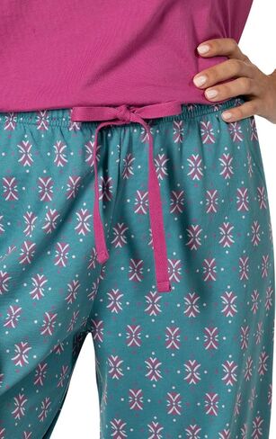 PajamaGram Womens PJs Sets - Ladies Pajamas Capris 100% Cotton in Saudi Arabia