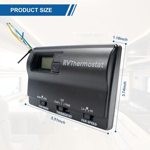 مجموعة ترموستات مكيف الهواء RV - متوافقة مع 540 ، 4579 ، 4595 ، 640 سلسلة - ترموستات الجدار الأسود والتحكم in Kuwait