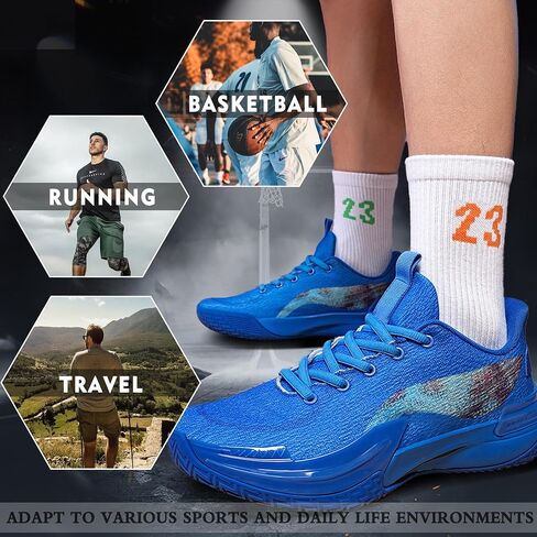 Men Graffiti Basketball Shoes High-Top Sports Shoes Anti-Slip Rubber Soles Indoor Outdoor Sports Running Training Streetwear in Saudi Arabia
