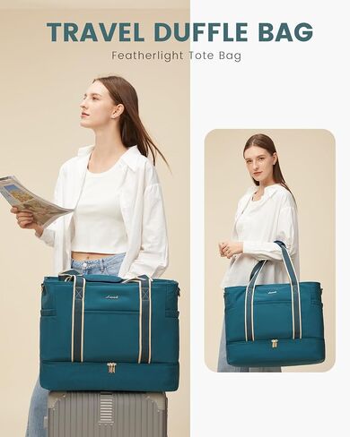 Lovevook Travel Duffle Facs for Women ، 45L Carry On Weekender Acags ، حقيبة سفر شخصية عن العناصر مع أدوات الزينة ، مستشفى للنساء الولادة حقيبة بين عشية وضحاها ، حقيبة صالة رياضية للنساء in Saudi Arabia