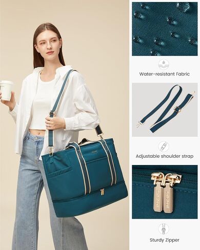 Lovevook Travel Duffle Facs for Women ، 45L Carry On Weekender Acags ، حقيبة سفر شخصية عن العناصر مع أدوات الزينة ، مستشفى للنساء الولادة حقيبة بين عشية وضحاها ، حقيبة صالة رياضية للنساء in Saudi Arabia