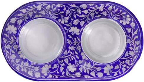 Yair Emanuel Shabbat Candle Holders for Tea Light Candles – Vibrant Decorative Metal Base with Glass Cups – Modern Judaica Gift (Armenian Tile - Cal-4) in Kuwait
