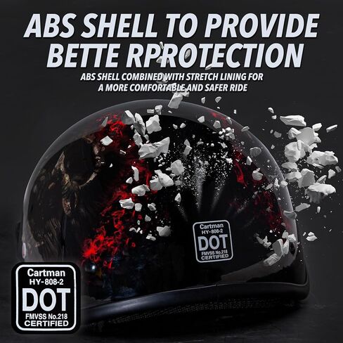 Cartman Cruiser Scooter Motorcycle Half Face Helmet, Red Skull USA Graphics, DOT Approved for Bike Scooter ATV UTV Chopper Medium in Saudi Arabia