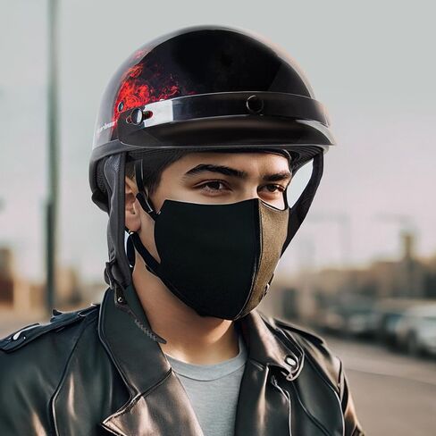 Cartman Cruiser Scooter Motorcycle Half Face Helmet, Red Skull USA Graphics, DOT Approved for Bike Scooter ATV UTV Chopper Medium in Saudi Arabia
