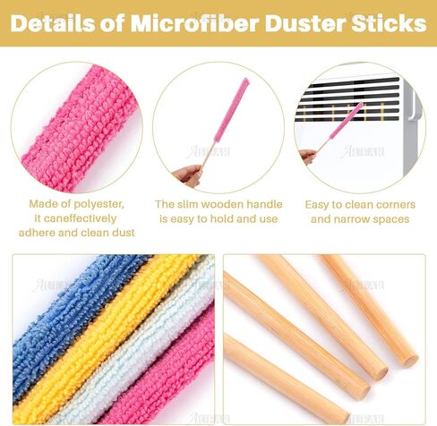 AUEAR, 6 Pack Mini Microfiber Stick Duster Dusting Brush Crevice Cleaning Tool for Window Blinds in Saudi Arabia