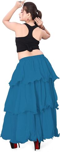 Chiffon 3 Layer Belly Dancing Troupe Skirt Flair 3 Layer Tribal Dance Skirt for Girls C3 in Saudi Arabia