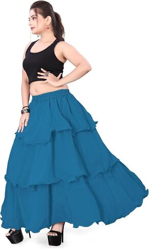 Chiffon 3 Layer Belly Dancing Troupe Skirt Flair 3 Layer Tribal Dance Skirt for Girls C3 in Saudi Arabia