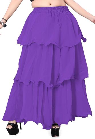 Chiffon 3 Layer Belly Dancing Troupe Skirt Flair 3 Layer Tribal Dance Skirt for Girls C3 in Saudi Arabia