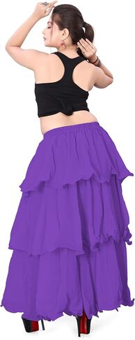 Chiffon 3 Layer Belly Dancing Troupe Skirt Flair 3 Layer Tribal Dance Skirt for Girls C3 in Saudi Arabia