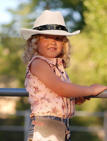 JOYEBUY Kids Western Cowboy Hat Felt Cowgirl Fedora Hat with Buckle Belt for Boys Girls in Kuwait