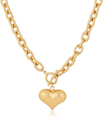 Gold Siver Heart Necklace for Women Trendy Chunky Choker Necklaces Jewelry for Women in Saudi Arabia