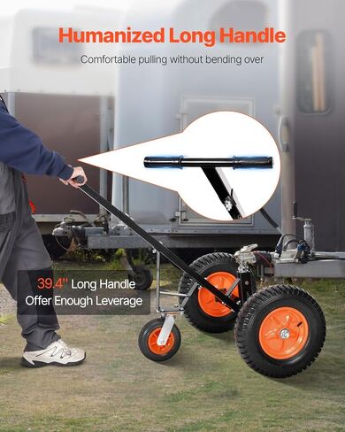 VEVOR Trailer Dolly, 1200lbs Tongue Weight Capacity, Carbon Steel Trailer Mover with 18 inch and 22 inch Height Adjustable Trailer Dolly, 2 inch Ball, 15.2 inch Pneumatic Tires, for Moving RV in Saudi Arabia