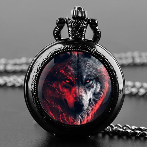 عتيقة Wolf Design Glass Dome Containt Watch مع Dial Dial Numeral Dial للرجال والنساء الهدايا الإبداعية (TP-028) in Saudi Arabia