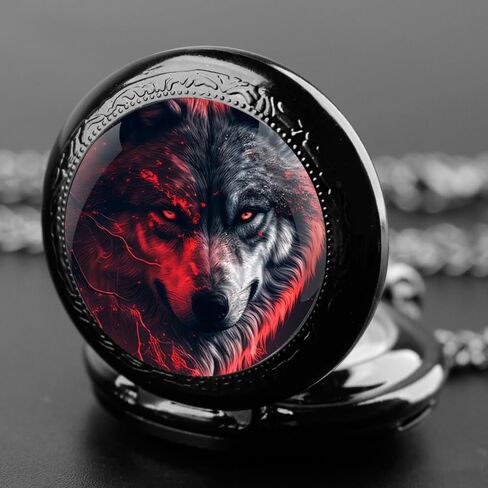عتيقة Wolf Design Glass Dome Containt Watch مع Dial Dial Numeral Dial للرجال والنساء الهدايا الإبداعية (TP-028) in Saudi Arabia