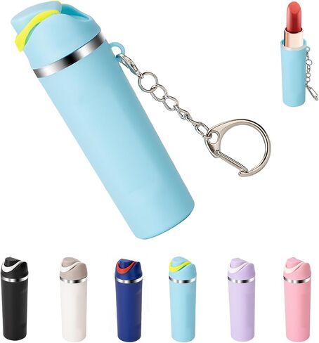 Cute Mini Cup Keychain Compatible with Owala Water Bottle, Tumbler Cup Lip Balm Holder Keychain in Saudi Arabia