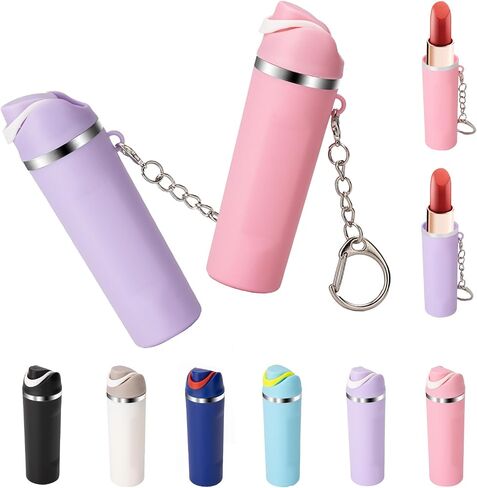 Cute Mini Cup Keychain Compatible with Owala Water Bottle, Tumbler Cup Lip Balm Holder Keychain in Saudi Arabia
